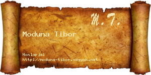 Moduna Tibor névjegykártya